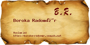 Boroka Radomér névjegykártya